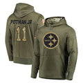 P.Steelers #11 Michael Pittman Jr. Player Olive Salute to Service Pullover Hoodie Home Game STECN Stitched Jerseys