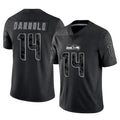S.Seahawks #14 Sam Darnold Player Black Limited Reflective Home Game STECN Stitched Jerseys
