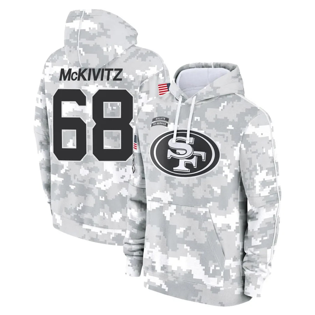 SF.49ers #68 Colton McKivitz Player Arctic Camo Limited Salute to Service Pullover Hoodies Game STECN Stitched Jerseys