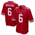 SF.49ers #6 Malik Mustapha Player Red Home Game STECN Stitched Jerseys