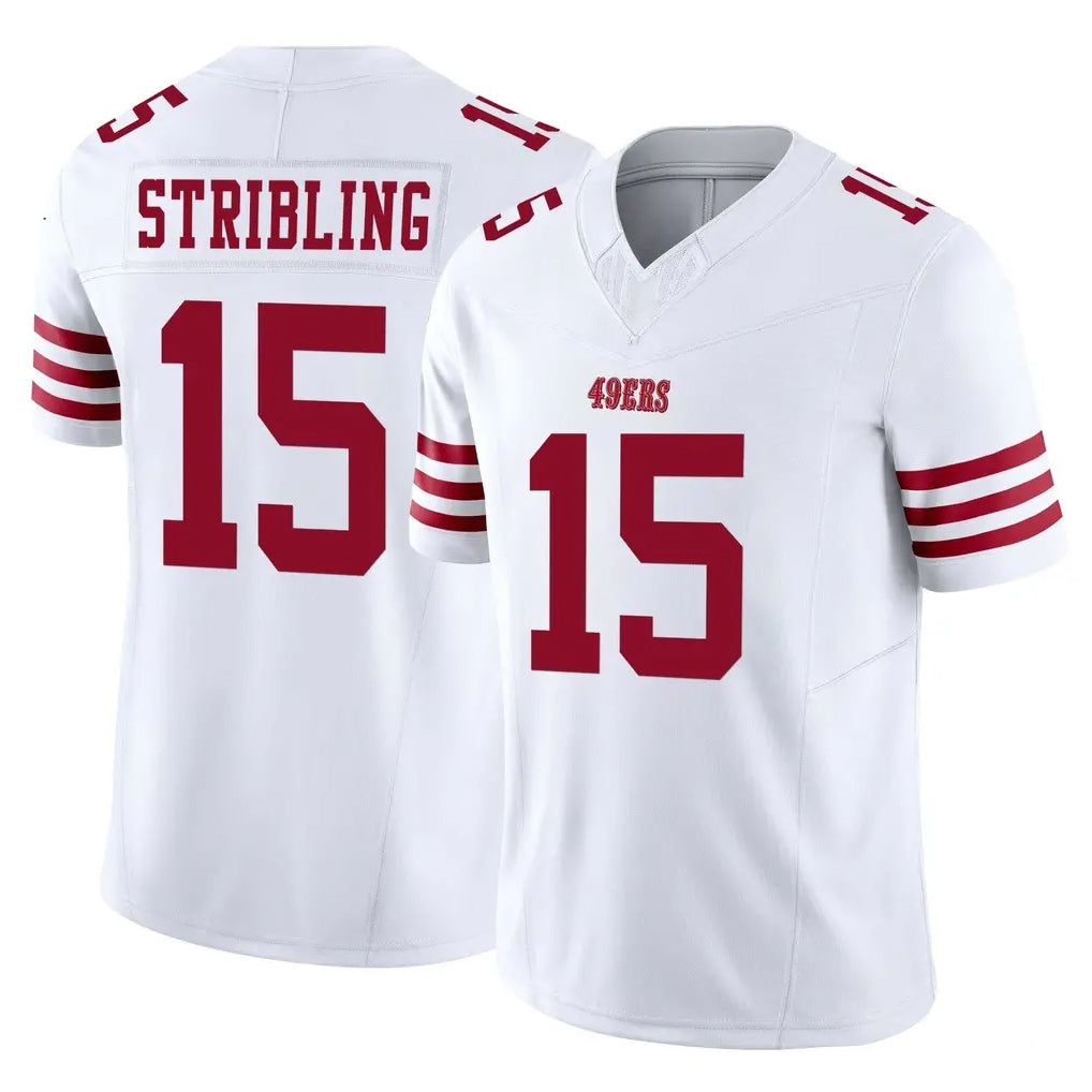 SF.49ers #15 De'Zhaun Stribling Player White Limited Vapor F.U.S.E. Home Game STECN Stitched Jerseys