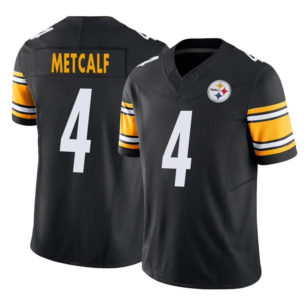 P.Steelers #4 DK Metcalf Player Black Limited Vapor F.U.S.E. Home Game STECN Stitched Jerseys
