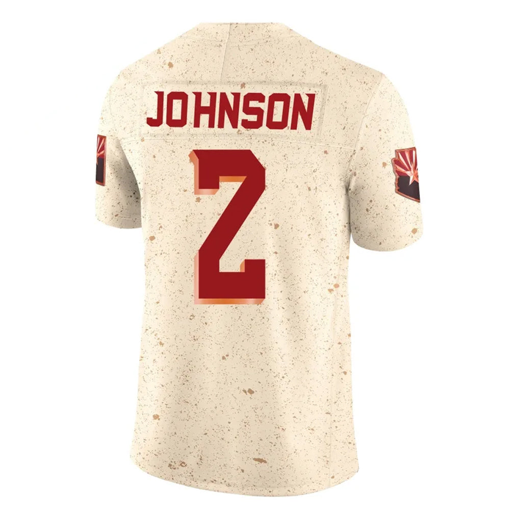 A.Cardinals #2 Will Johnson Player Cream Rivalries Collection Vapor Limited Home Game STECN Stitched Jerseys