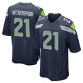 S.Seahawks #21 Devon Witherspoon Player Navy Home Game STECN Stitched Jerseys