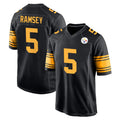 P.Steelers #5 Jalen Ramsey Player Black Color Rush Home Game STECN Stitched Jerseys