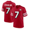 SF.49ers #7 De'Zhaun Stribling Player Red 80th Game Home STECN Stitched Jerseys