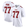 SF.49ers #77 Dominick Puni Player White Fashion Home Game STECN Stitched Jerseys