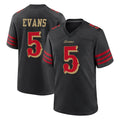 SF.49ers #5 Mike Evans Player Black Rivalries Collection Home Game STECN Stitched Jerseys
