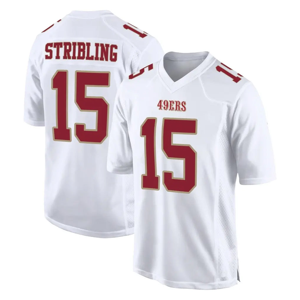 SF.49ers #15 De'Zhaun Stribling Player White Fashion Home Game STECN Stitched Jerseys