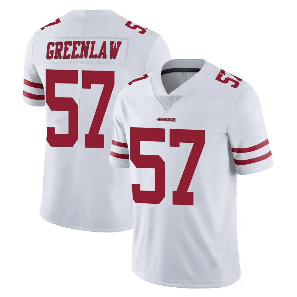 SF.49ers #57 Dre Greenlaw Player White Limited Vapor Untouchable Home Game STECN Stitched Jerseys