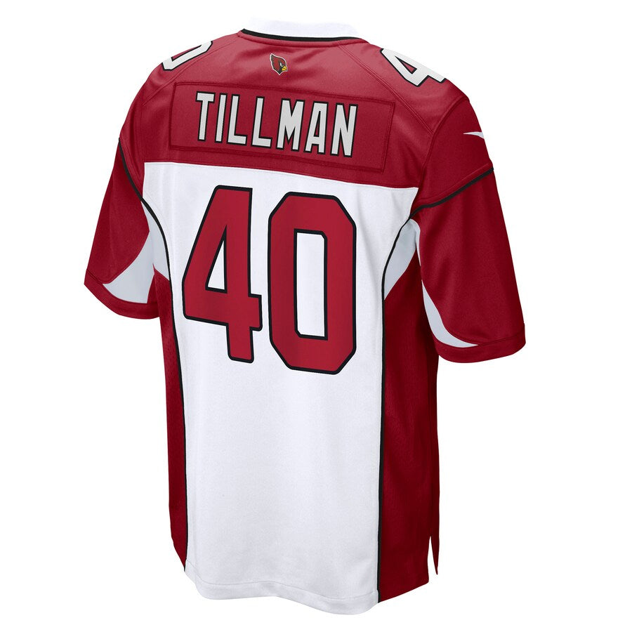 A.Cardinals #40 Pat Tillman Player White Home Game STECN Stitched Jerseys