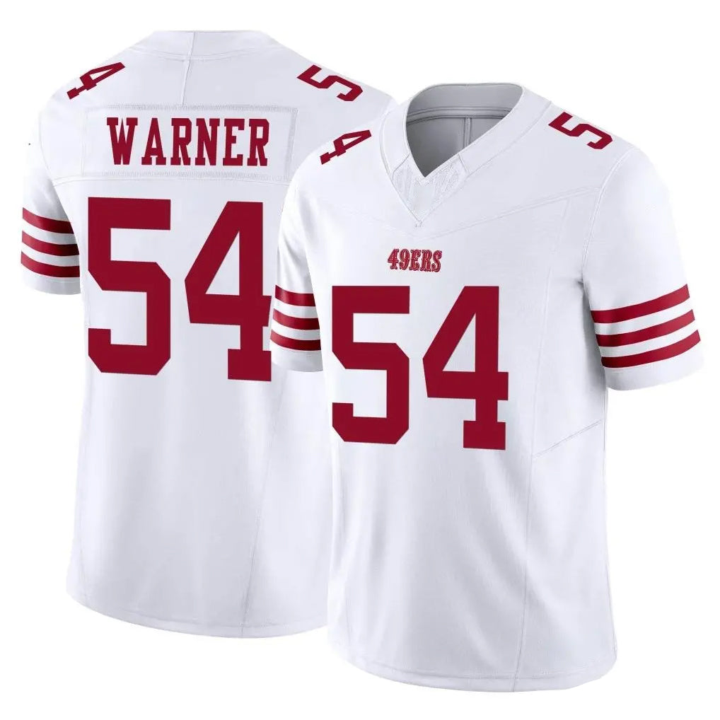 SF.49ers #54 Fred Warner Player White Limited Vapor F.U.S.E. Home Game STECN Stitched Jerseys