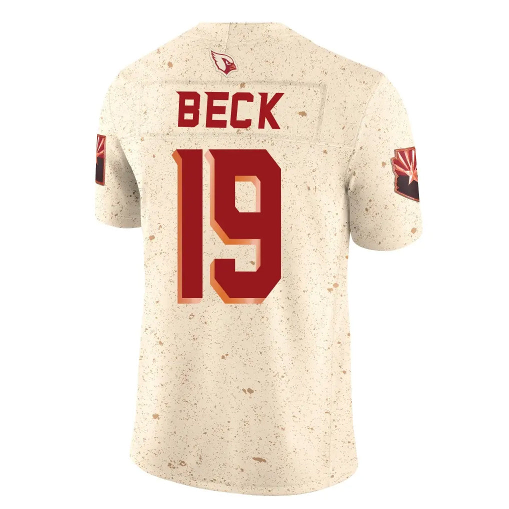 A.Cardinals #19 Carson Beck Player Cream Rivalries Collection Vapor Limited Home Game STECN Stitched Jerseys