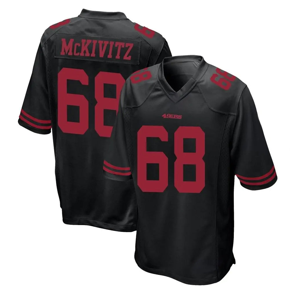 SF.49ers #68 Colton McKivitz Player Black Alternate Home Game STECN Stitched Jerseys