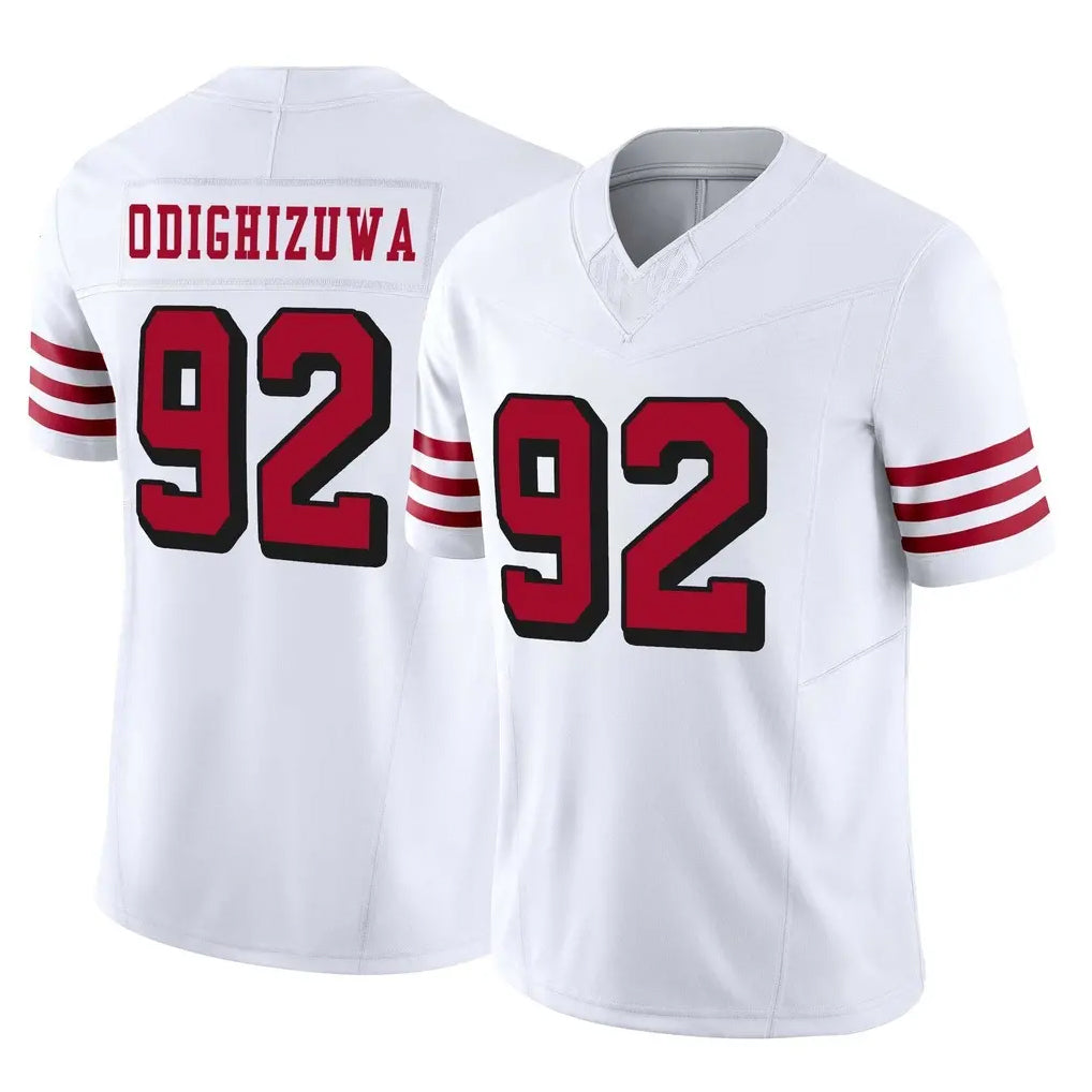 SF.49ers #92 Osa Odighizuwa Player White Limited Alternate Vapor F.U.S.E. Home Game STECN Stitched Jerseys