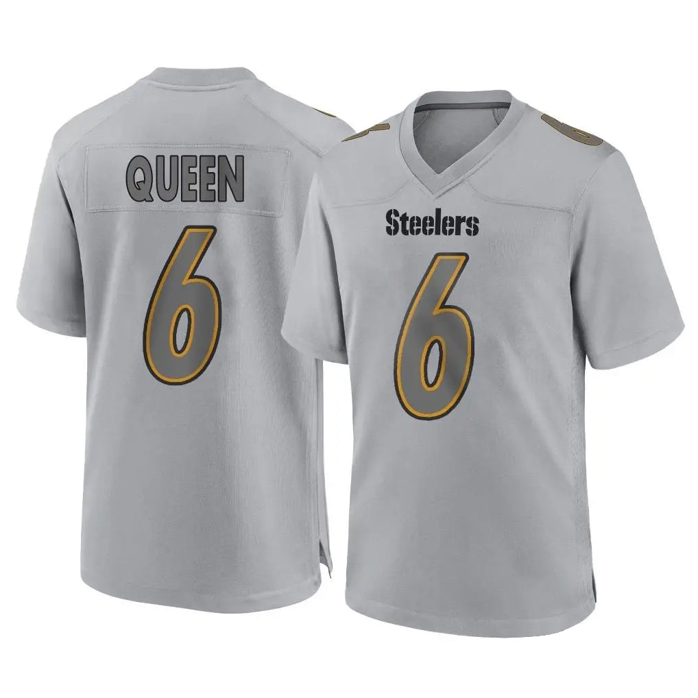 P.Steelers #6 Patrick Queen Player Gray Atmosphere Fashion Home Game STECN Stitched Jerseys