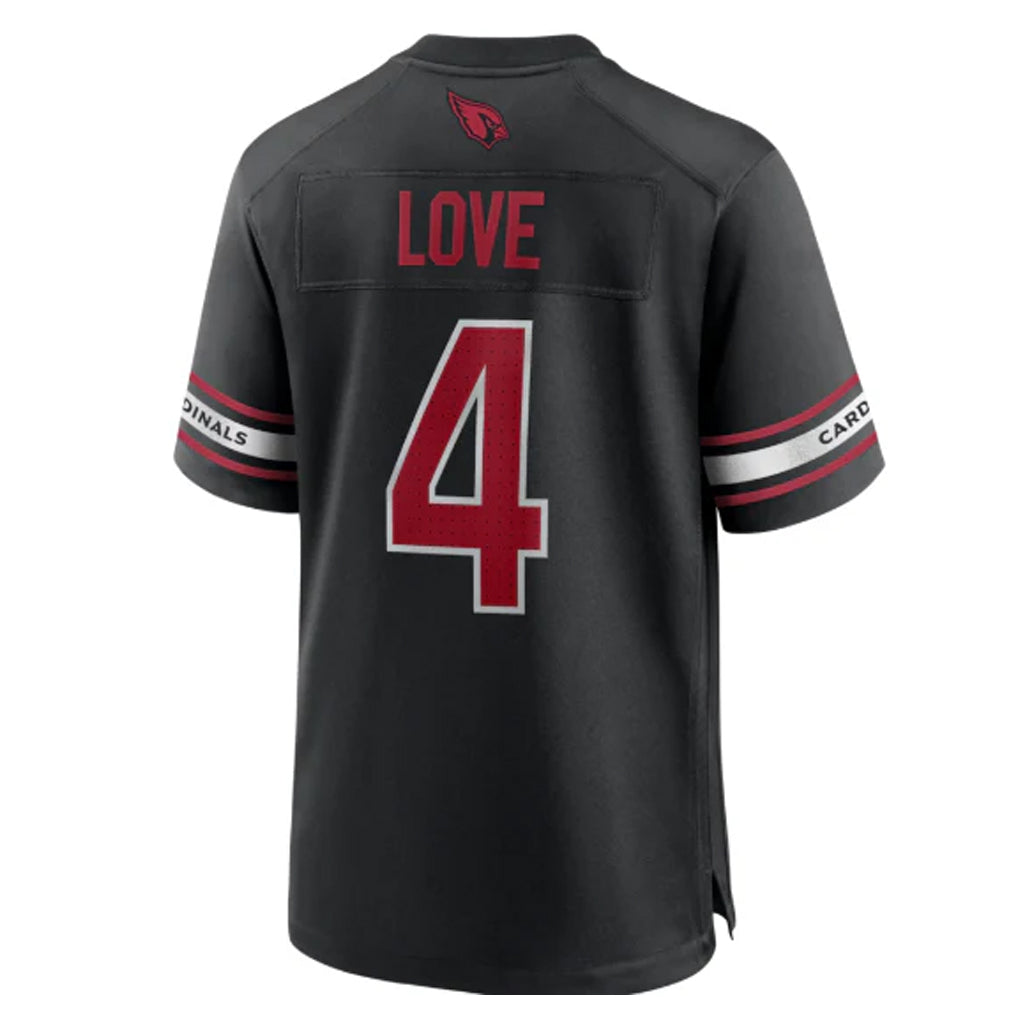 A.Cardinals #4 Jeremiyah Love Player Black Home Game STECN Stitched Jerseys