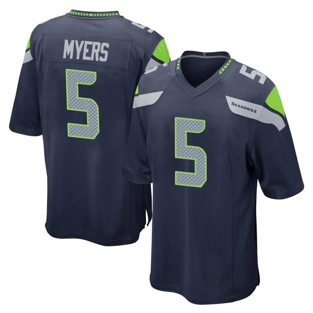 S.Seahawks #5 Jason Myers Player Navy Home Game STECN Stitched Jerseys