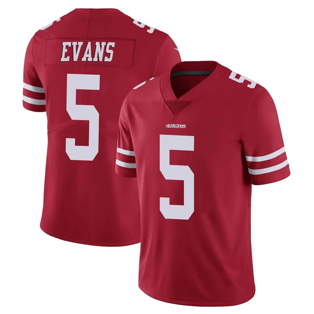 SF.49ers #5 Mike Evans Player Red Limited Vapor Untouchable Home Game STECN Stitched Jerseys