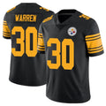 P.Steelers #30 Jaylen Warren Player Black Limited Color Rush Home Game STECN Stitched Jerseys