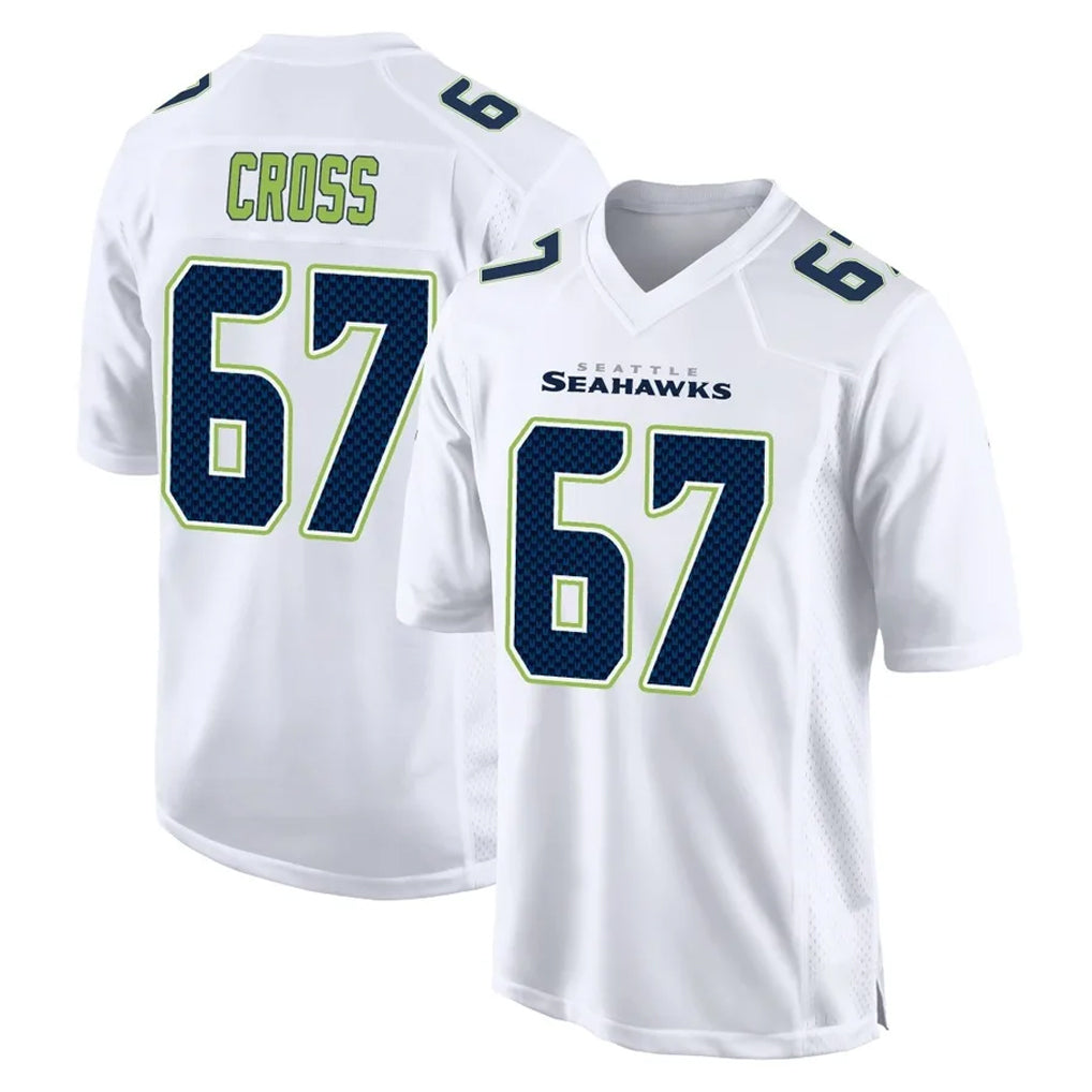 S.Seahawks #67 Charles Cross Player White Tundra Fashion Home Game STECN Stitched Jerseys