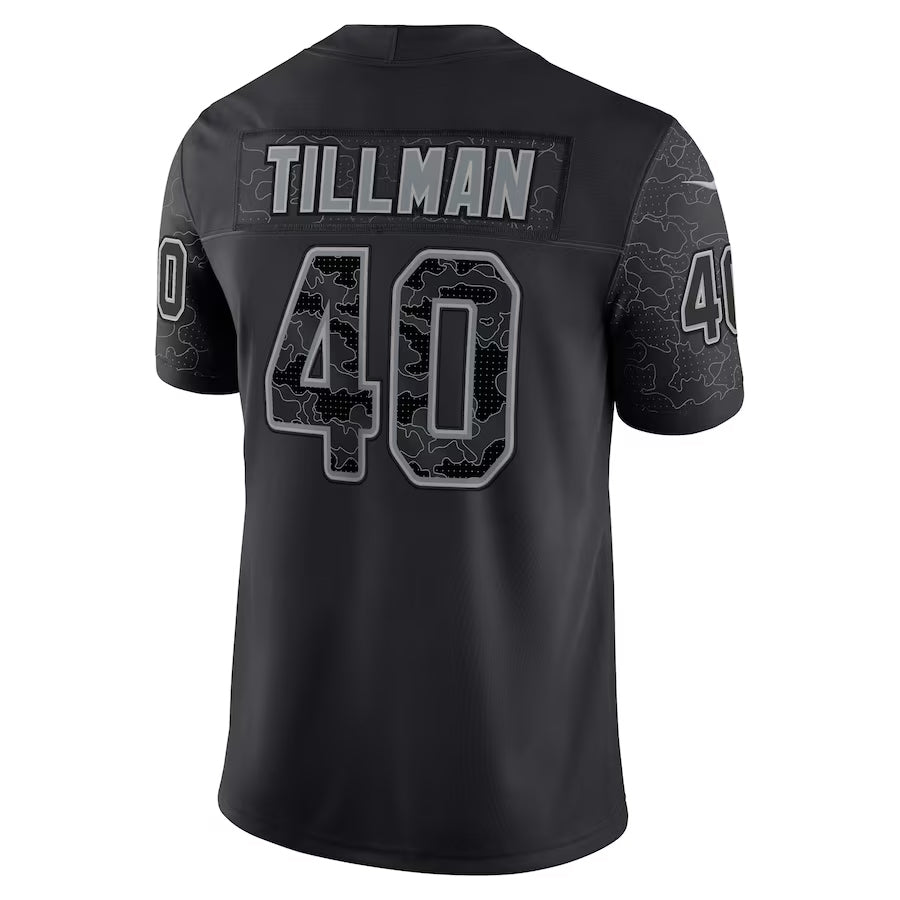 A.Cardinals #40 Pat Tillman Player Black RFLCTV Limited STECN Stitched Jerseys
