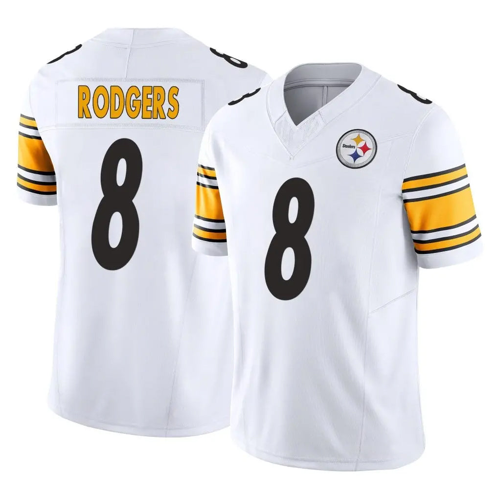 P.Steelers #8 Aaron Rodgers Player White Limited Vapor F.U.S.E. Home Game STECN Stitched Jerseys