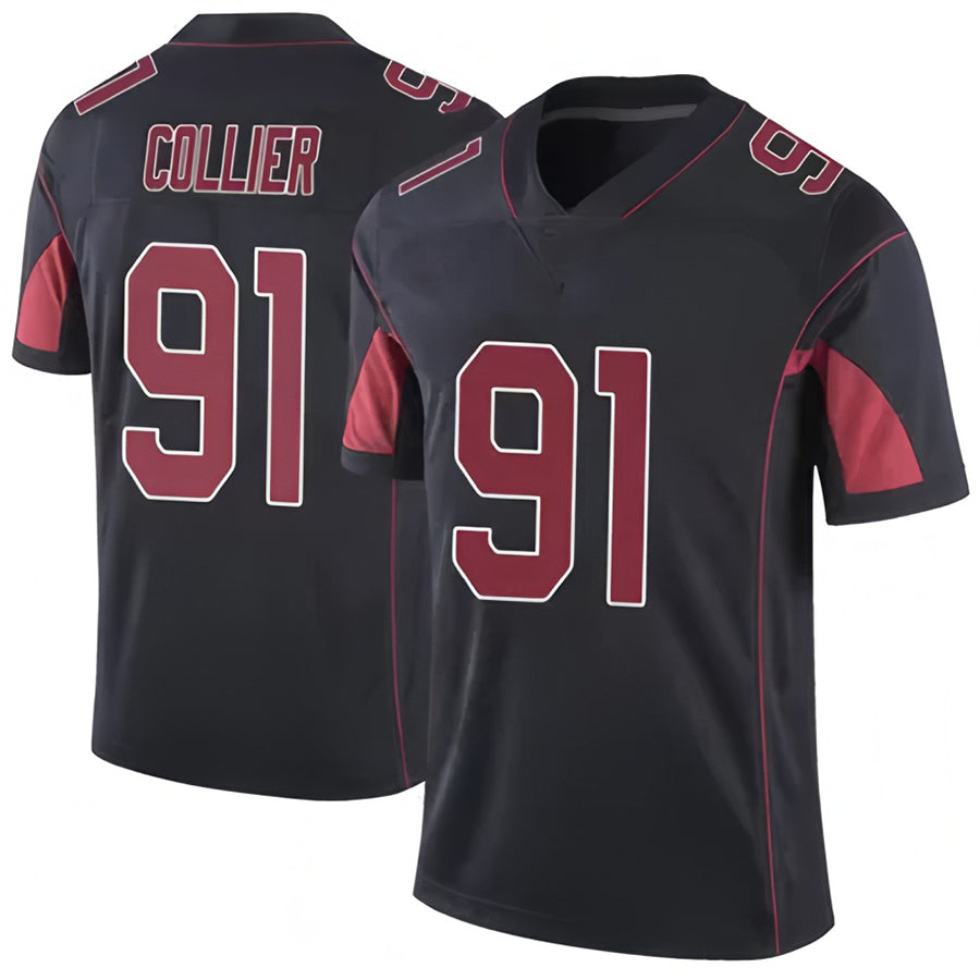 A.Cardinals #91 L.J. Collier Player Black Vapor Limited Elite STECN Stitched Jerseys