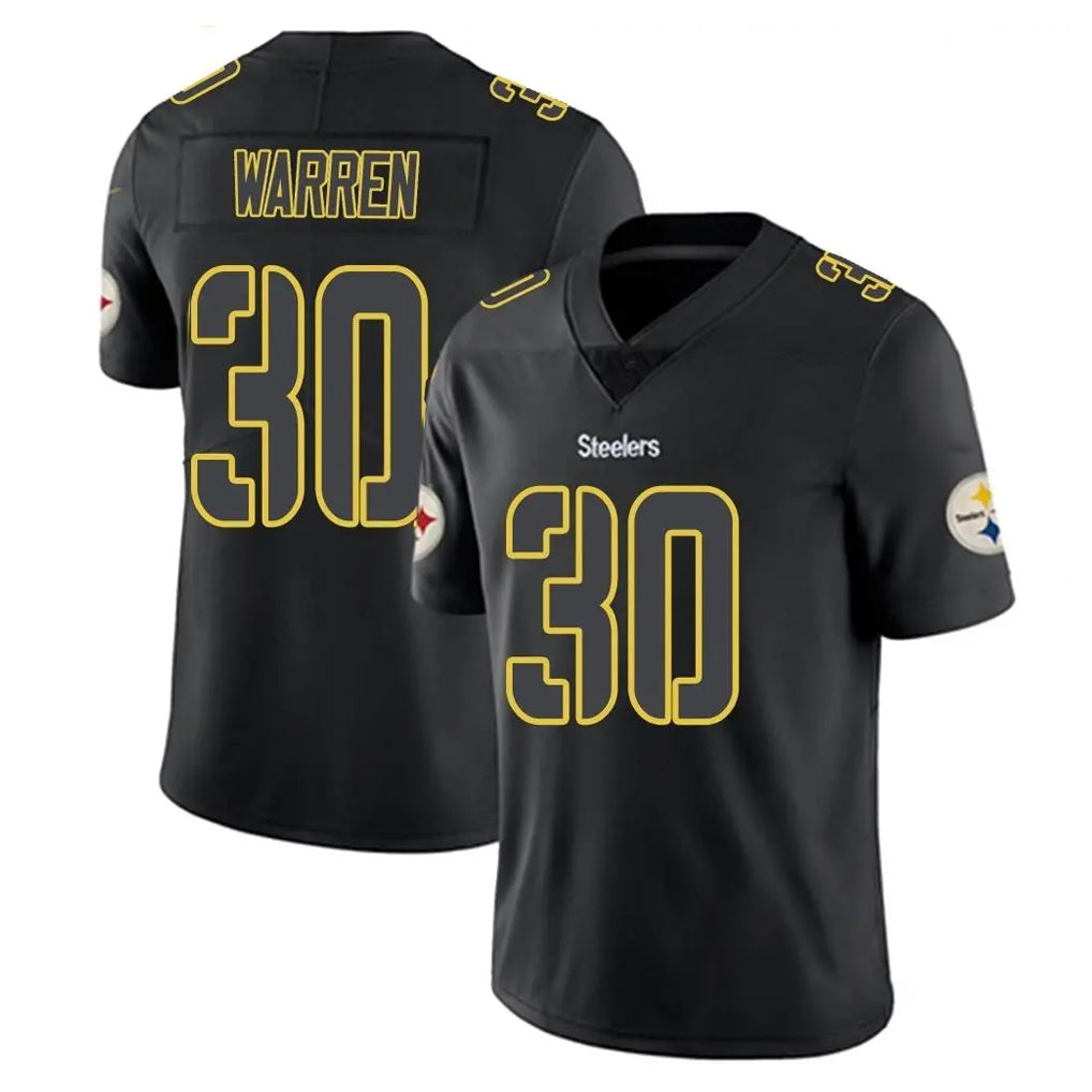 P.Steelers #30 Jaylen Warren Player Black Impact Limited Home Game STECN Stitched Jerseys