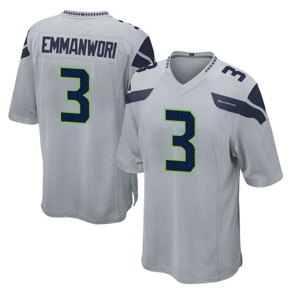 S.Seahawks #3 Nick Emmanwori Player Gray Home Game STECN Stitched Jerseys