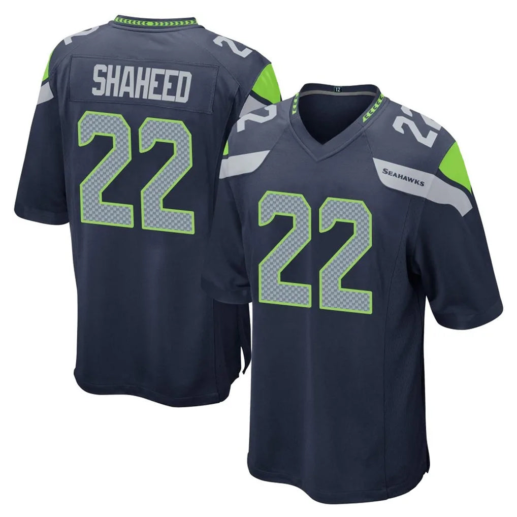 S.Seahawks #22 Rashid Shaheed Player Navy Home Game STECN Stitched Jerseys