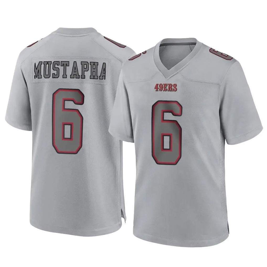 SF.49ers #6 Malik Mustapha Player Gray Atmosphere Fashion Home Game STECN Stitched Jerseys
