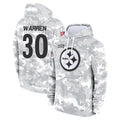 P.Steelers #30 Jaylen Warren Player Arctic Camo Limited Salute to Service Pullover Hoodies Game STECN Stitched Jerseys