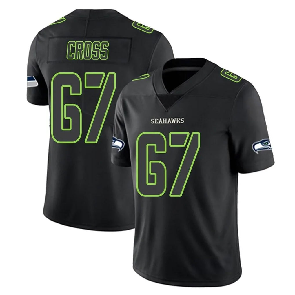 S.Seahawks #67 Charles Cross Player Black Impact Limited Home Game STECN Stitched Jerseys