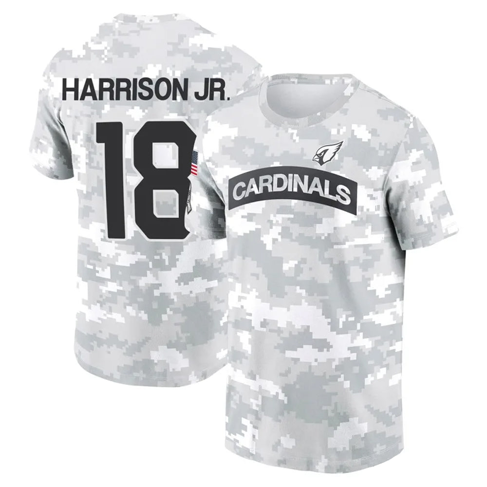 A.Cardinals #18 Marvin Harrison Jr. Player Salute to Service Hoodies & T-Shirts STECN Stitched Jerseys