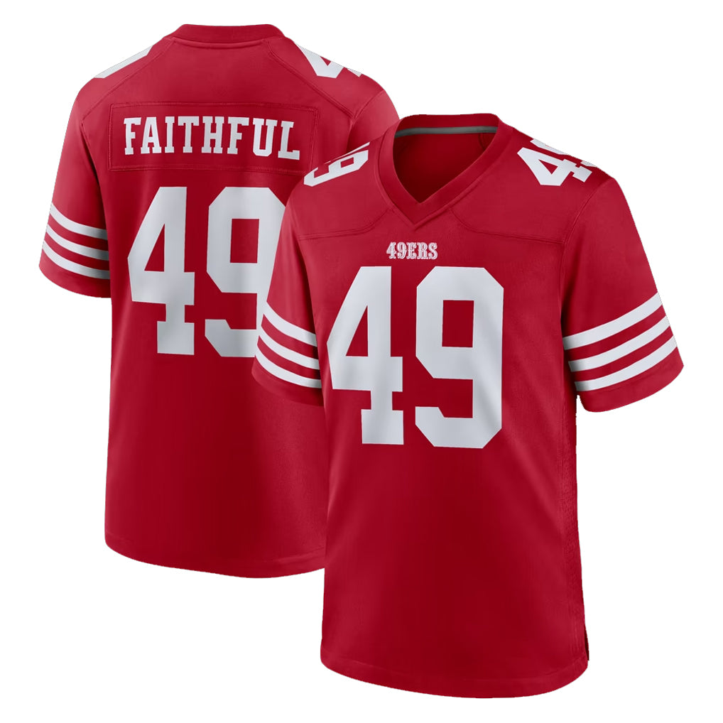 SF.49ers #49 The Faithful Player Red Game Home STECN Stitched Jerseys
