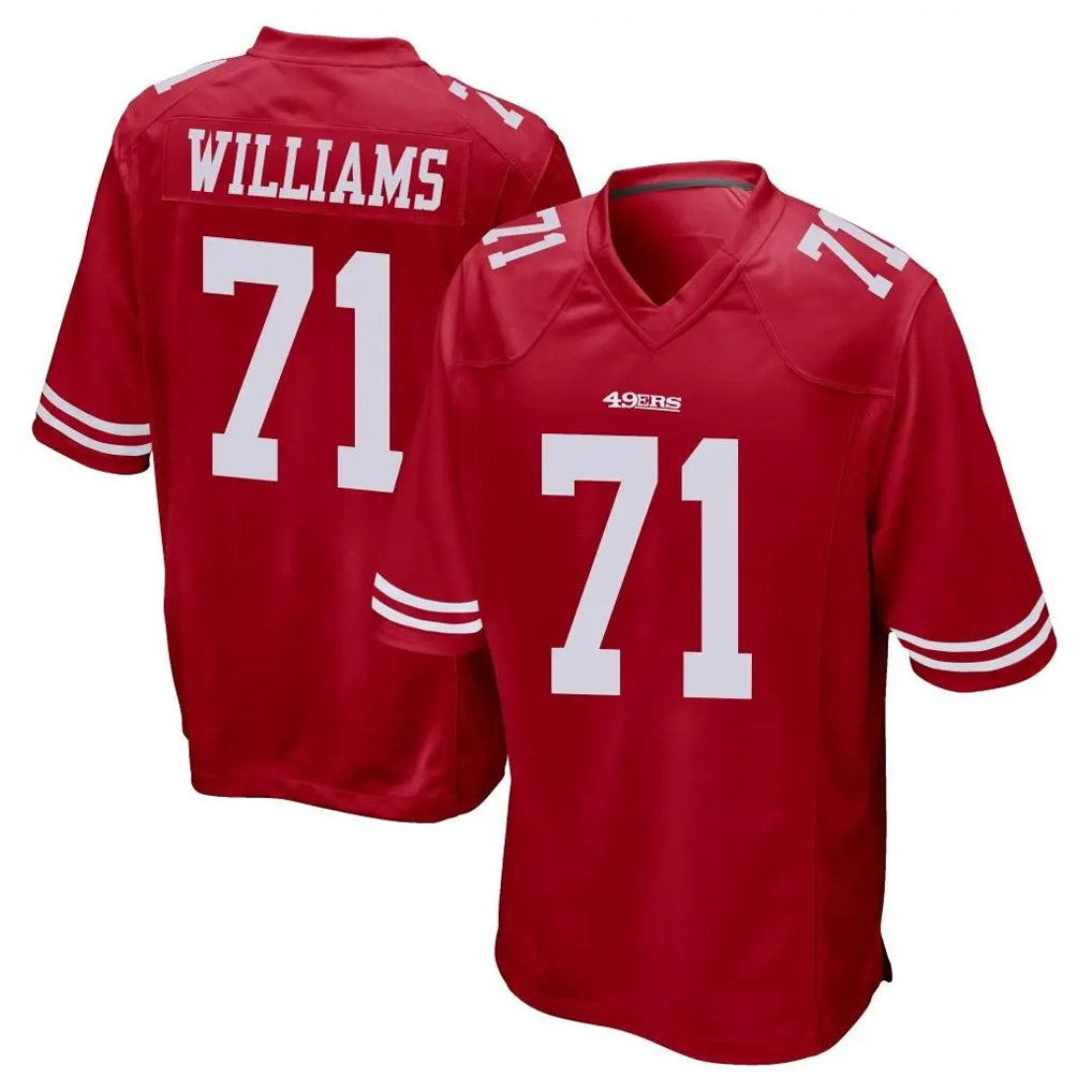 SF.49ers #71 Trent Williams Player Red Home Game STECN Stitched Jerseys