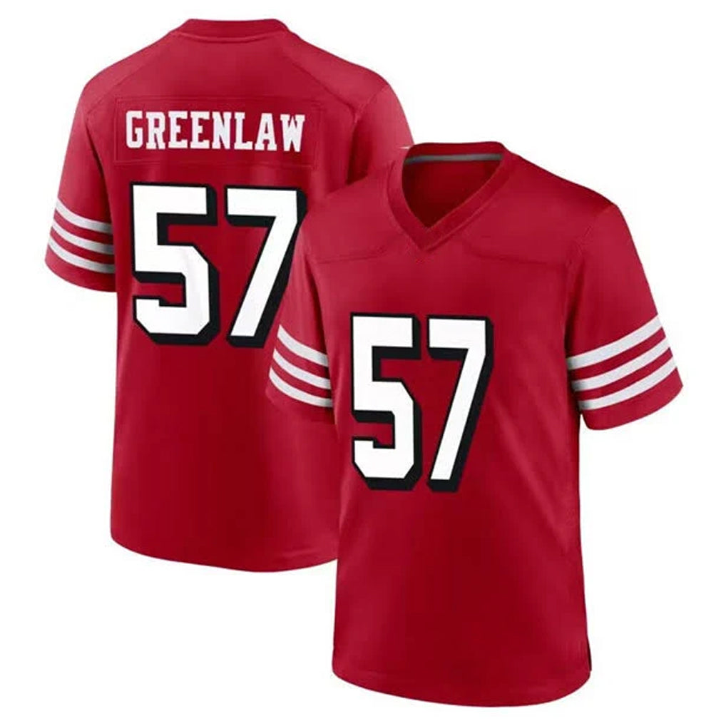 SF.49ers #57 Dre Greenlaw Player Red Limited Alternate Home Game STECN Stitched Jerseys