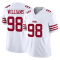 SF.49ers #98 Mykel Williams Player White Limited Vapor F.U.S.E. Home Game STECN Stitched Jerseys