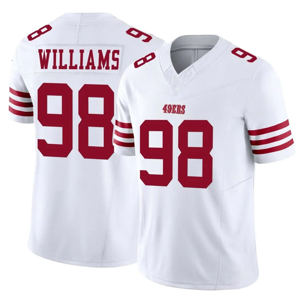 SF.49ers #98 Mykel Williams Player White Limited Vapor F.U.S.E. Home Game STECN Stitched Jerseys