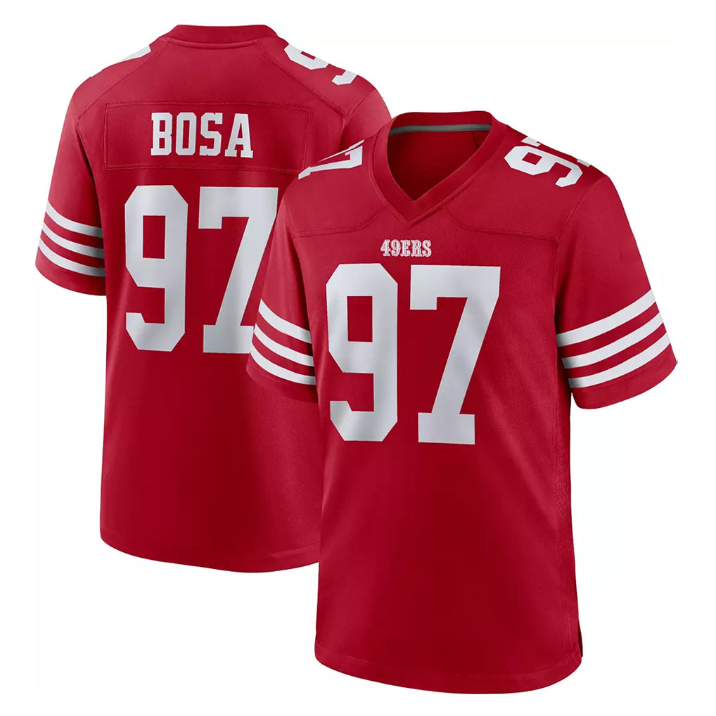 SF.49ers #97 Nick Bosa Player Red Game Home STECN Stitched Jerseys