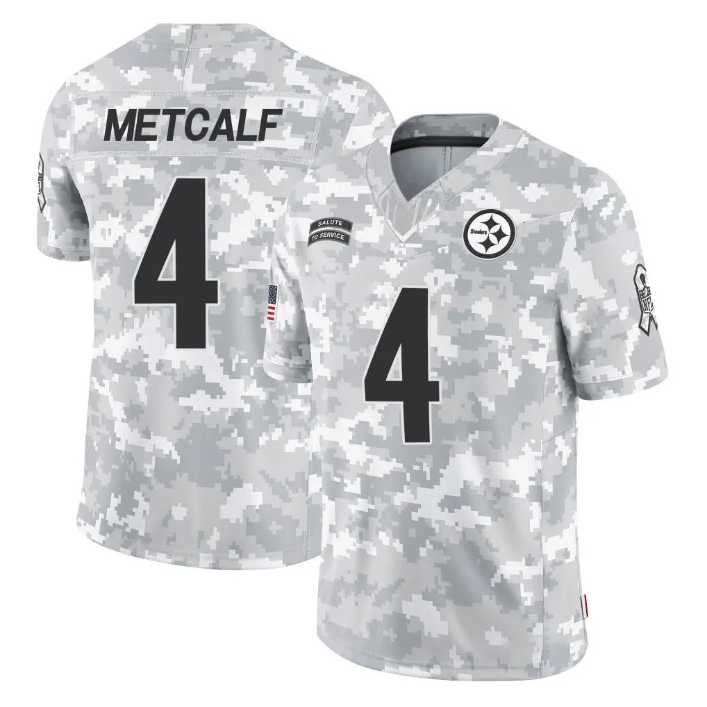 P.Steelers #4 DK Metcalf Player Arctic Camo Limited Salute To Service Home Game STECN Stitched Jerseys