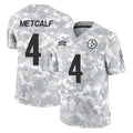 P.Steelers #4 DK Metcalf Player Arctic Camo Limited Salute To Service Home Game STECN Stitched Jerseys