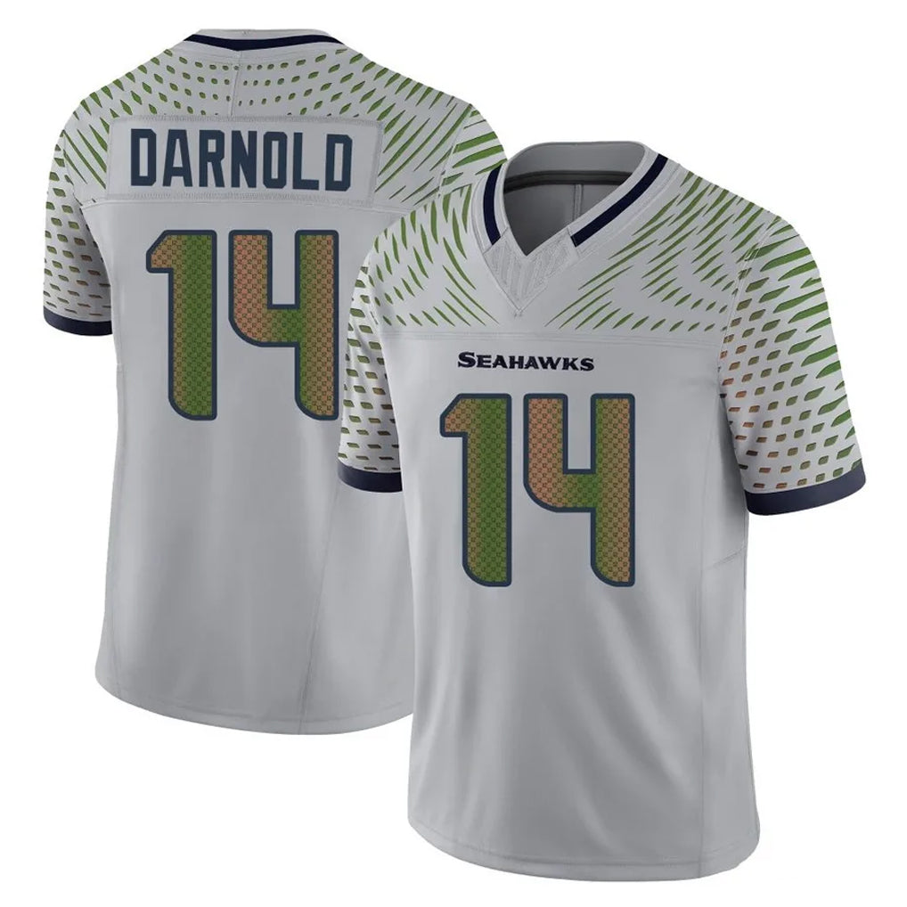 S.Seahawks #14 Sam Darnold Player Grey Limited 2025 Rivalries Collection Home Game STECN Stitched Jerseys