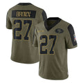SF.49ers #27 Ji'Ayir Brown Player Olive Salute To Service Limited Game STECN Stitched Jerseys