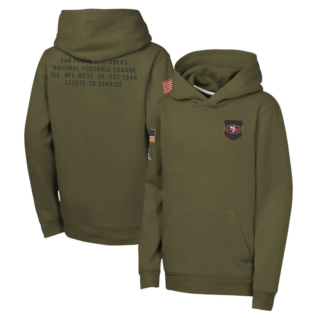 SF.49ers ## 49ers Blank Player Olive Salute to Service Pullover Hoodies Limited STECN Stitched Jerseys