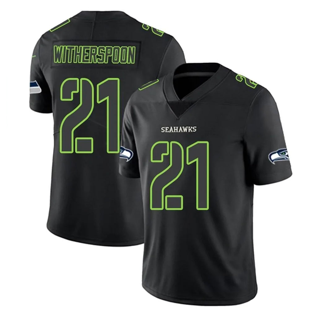 S.Seahawks #21 Devon Witherspoon Player Black Impact Limited Home Game STECN Stitched Jerseys