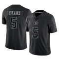 SF.49ers #5 Mike Evans Player Black Limited Reflective Home Game STECN Stitched Jerseys