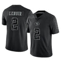 SF.49ers #2 Deommodore Lenoir Player Black Limited Reflective Home Game STECN Stitched Jerseys