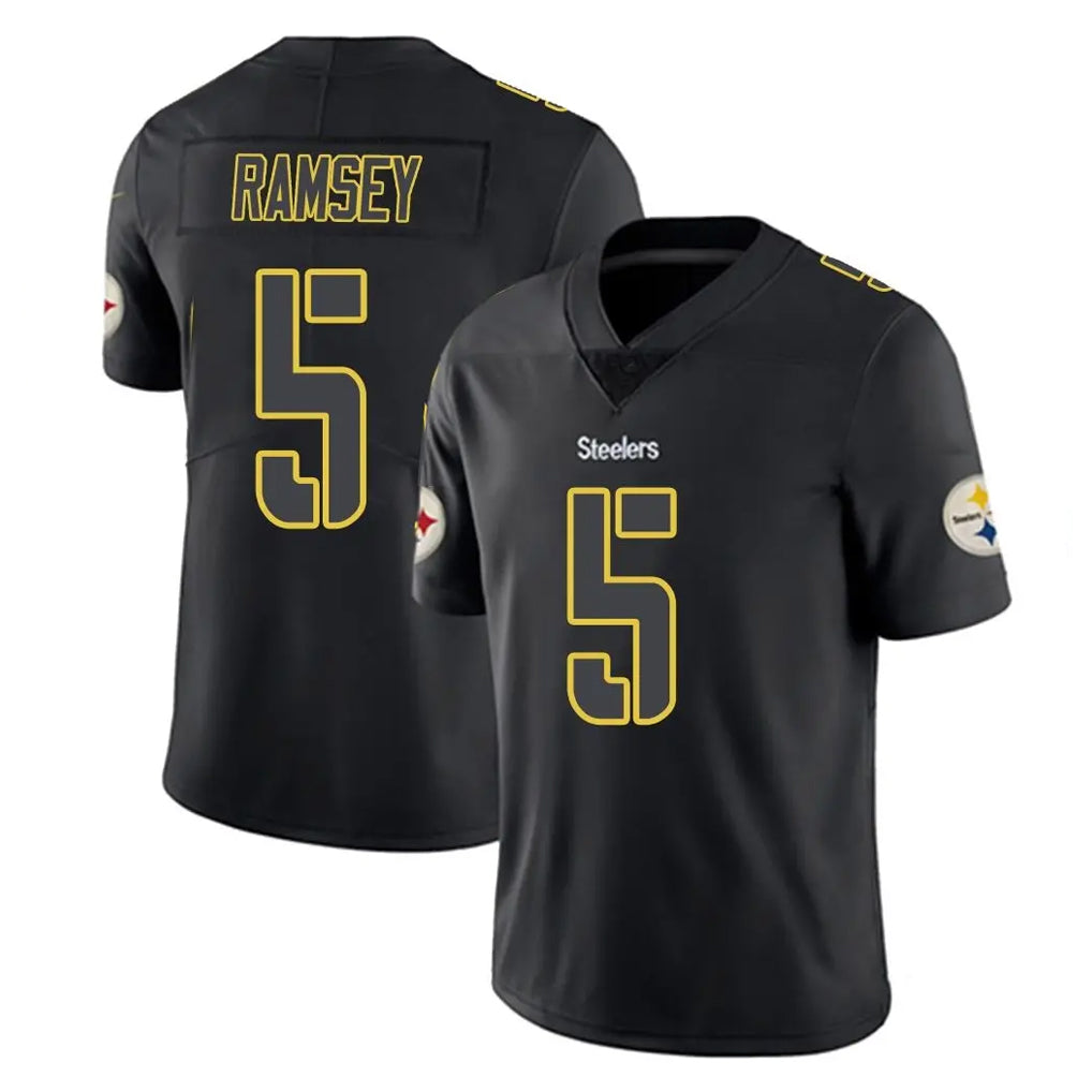 P.Steelers #5 Jalen Ramsey Player Black Impact Limited Home Game STECN Stitched Jerseys